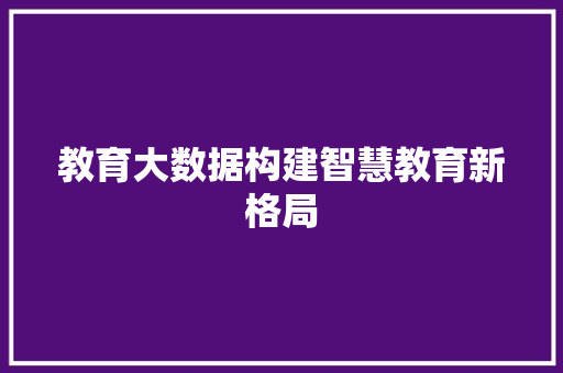 教育大数据构建智慧教育新格局  第1张