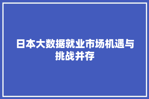 日本大数据就业市场机遇与挑战并存  第1张