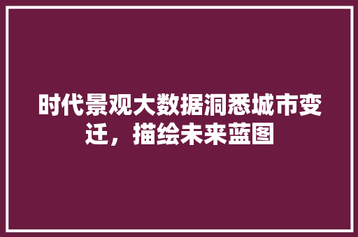 时代景观大数据洞悉城市变迁，描绘未来蓝图  第1张