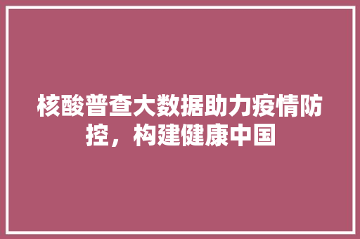 核酸普查大数据助力疫情防控，构建健康中国  第1张