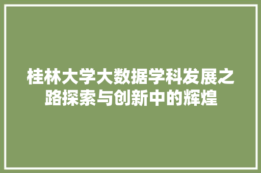 桂林大学大数据学科发展之路探索与创新中的辉煌  第1张