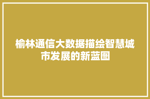 榆林通信大数据描绘智慧城市发展的新蓝图