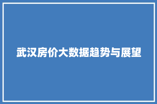 武汉房价大数据趋势与展望  第1张