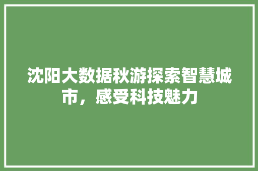 沈阳大数据秋游探索智慧城市，感受科技魅力  第1张