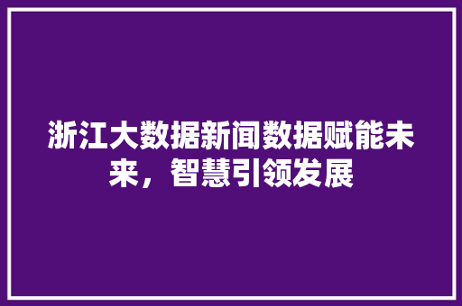 浙江大数据新闻数据赋能未来，智慧引领发展  第1张