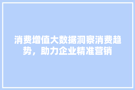 消费增值大数据洞察消费趋势，助力企业精准营销  第1张