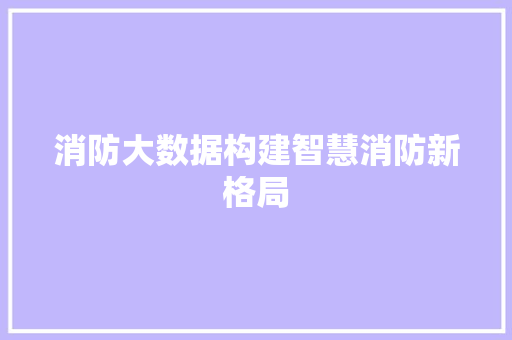 消防大数据构建智慧消防新格局  第1张
