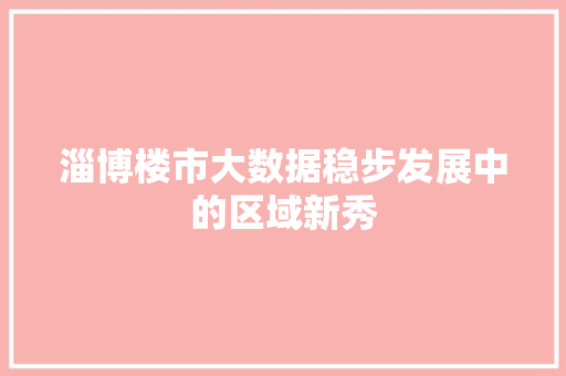 淄博楼市大数据稳步发展中的区域新秀  第1张
