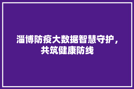淄博防疫大数据智慧守护，共筑健康防线  第1张