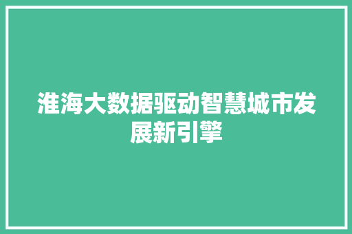 淮海大数据驱动智慧城市发展新引擎