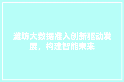 潍坊大数据准入创新驱动发展，构建智能未来  第1张