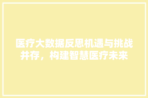 医疗大数据反思机遇与挑战并存，构建智慧医疗未来  第1张