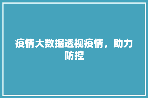 疫情大数据透视疫情，助力防控  第1张