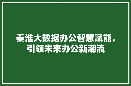 秦淮大数据办公智慧赋能，引领未来办公新潮流