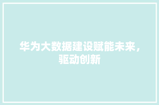 华为大数据建设赋能未来，驱动创新  第1张