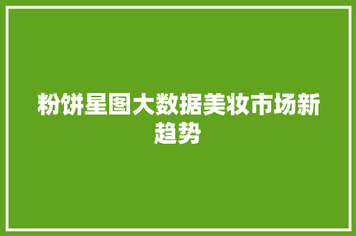 粉饼星图大数据美妆市场新趋势