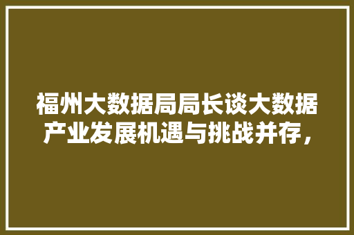 福州大数据局局长谈大数据产业发展机遇与挑战并存，创新驱动未来  第1张