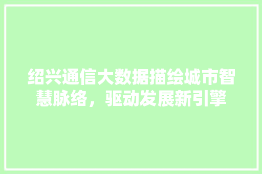 绍兴通信大数据描绘城市智慧脉络，驱动发展新引擎  第1张