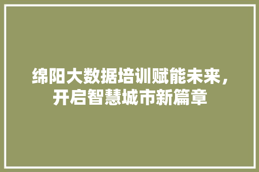 绵阳大数据培训赋能未来，开启智慧城市新篇章