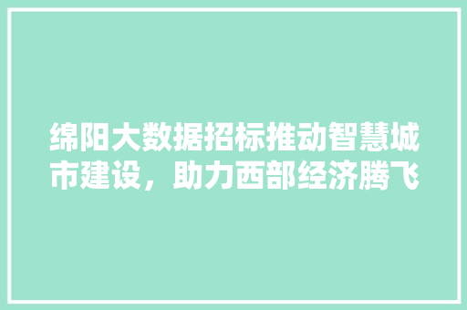 绵阳大数据招标推动智慧城市建设，助力西部经济腾飞