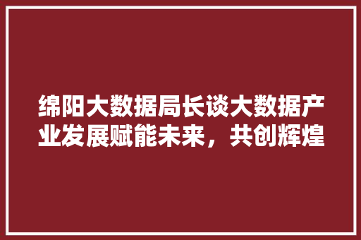 绵阳大数据局长谈大数据产业发展赋能未来，共创辉煌