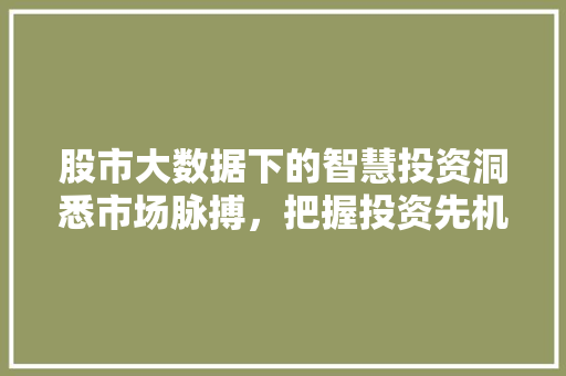 股市大数据下的智慧投资洞悉市场脉搏，把握投资先机  第1张