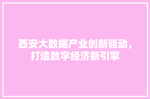 西安大数据产业创新驱动，打造数字经济新引擎  第1张