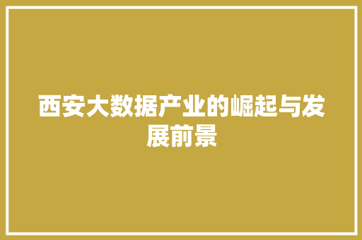 西安大数据产业的崛起与发展前景  第1张