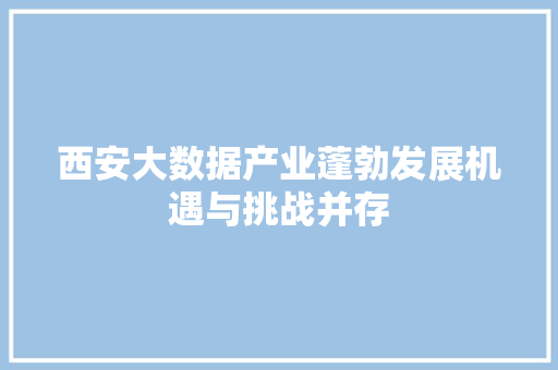西安大数据产业蓬勃发展机遇与挑战并存  第1张