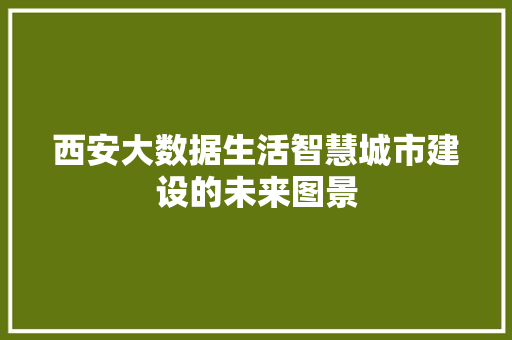 西安大数据生活智慧城市建设的未来图景  第1张