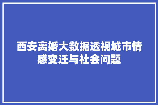 西安离婚大数据透视城市情感变迁与社会问题