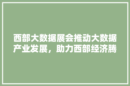 西部大数据展会推动大数据产业发展，助力西部经济腾飞