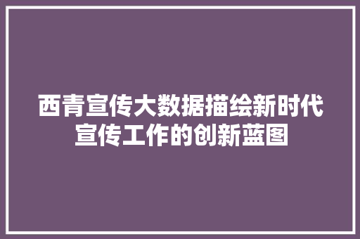 西青宣传大数据描绘新时代宣传工作的创新蓝图