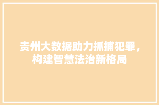 贵州大数据助力抓捕犯罪，构建智慧法治新格局  第1张