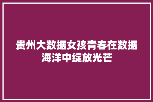 贵州大数据女孩青春在数据海洋中绽放光芒