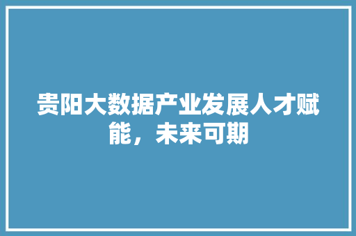贵阳大数据产业发展人才赋能，未来可期  第1张