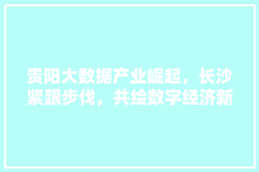 贵阳大数据产业崛起，长沙紧跟步伐，共绘数字经济新蓝图  第1张