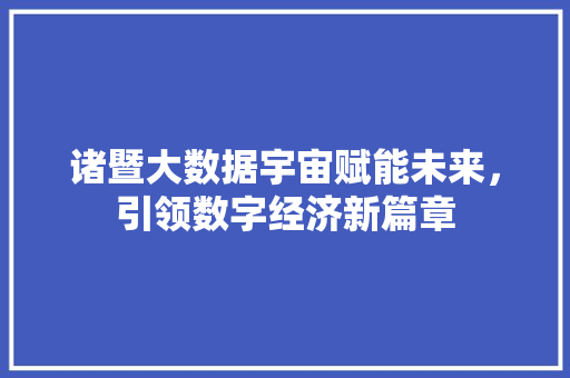 诸暨大数据宇宙赋能未来，引领数字经济新篇章