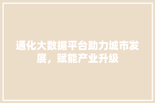 通化大数据平台助力城市发展，赋能产业升级