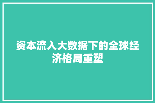 资本流入大数据下的全球经济格局重塑