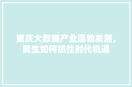 重庆大数据产业蓬勃发展，男生如何抓住时代机遇  第1张