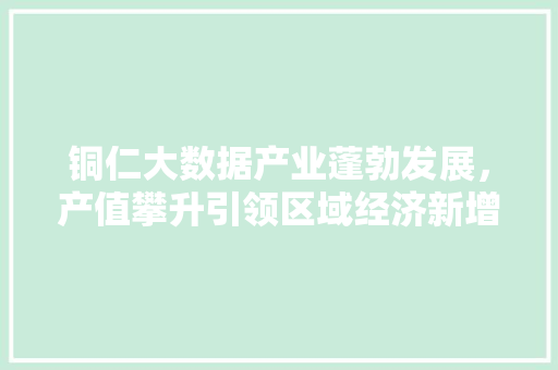 铜仁大数据产业蓬勃发展，产值攀升引领区域经济新增长  第1张