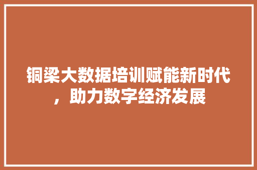 铜梁大数据培训赋能新时代，助力数字经济发展
