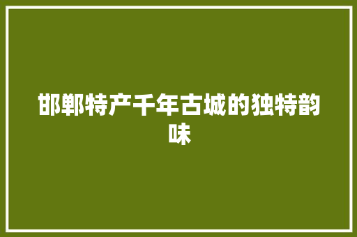 邯郸特产千年古城的独特韵味
