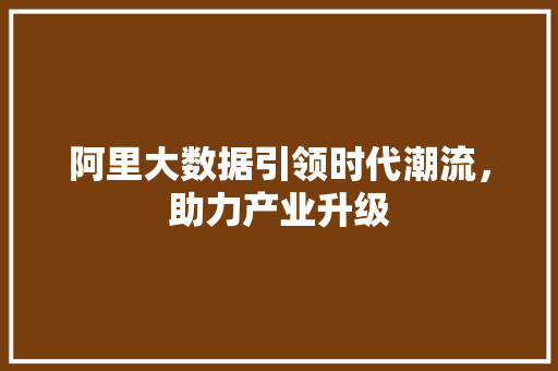 阿里大数据引领时代潮流，助力产业升级  第1张