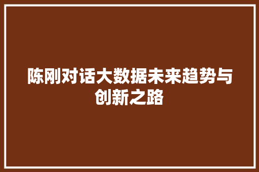 陈刚对话大数据未来趋势与创新之路