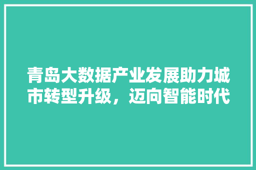 青岛大数据产业发展助力城市转型升级，迈向智能时代  第1张