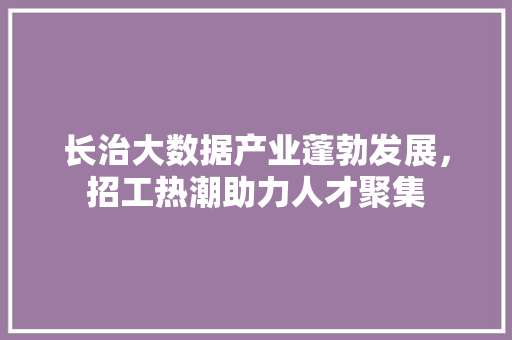 长治大数据产业蓬勃发展，招工热潮助力人才聚集