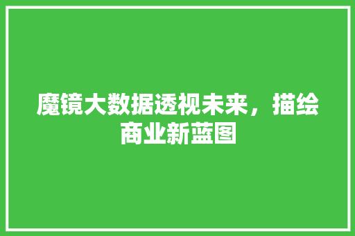 魔镜大数据透视未来，描绘商业新蓝图