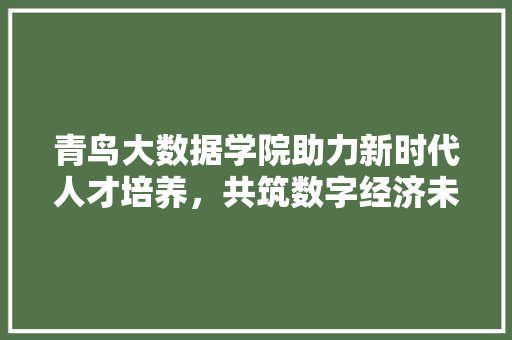 青鸟大数据学院助力新时代人才培养，共筑数字经济未来